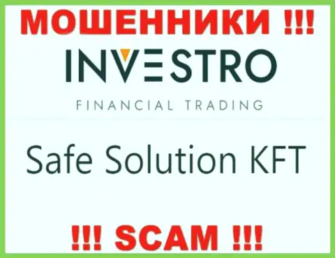 Контора Investro находится под управлением конторы Safe Solution KFT