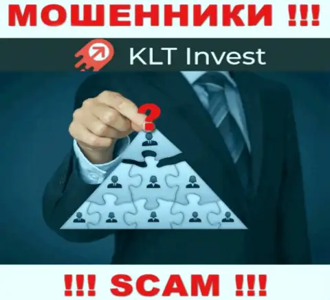 Нет возможности узнать, кто конкретно является непосредственным руководством организации KLTInvest Com - это явно мошенники