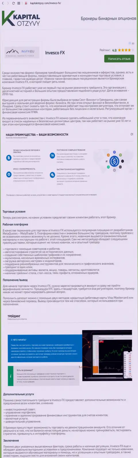 Обзор форекс компании INVFX, который взят с интернет-сервиса KapitalOtzyvy Com