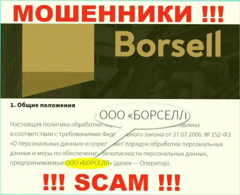 Шулера Borsell принадлежат юридическому лицу - ООО БОРСЕЛЛ