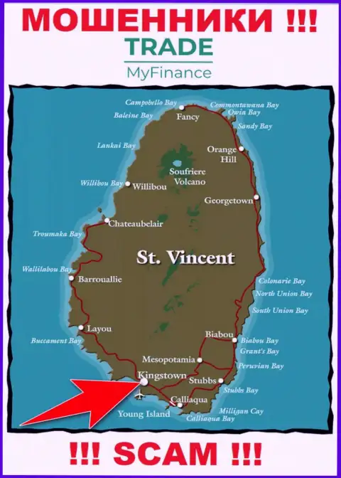 Юридическое место регистрации интернет аферистов Trade My Finance - Kingstown, Saint Vincent and the Grenadines
