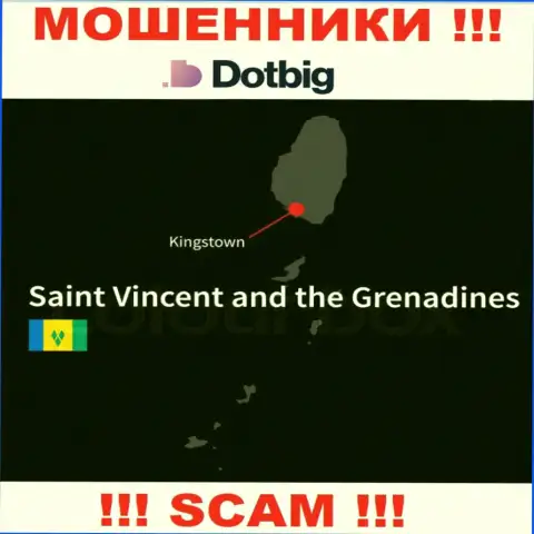 DotBig Com имеют оффшорную регистрацию: Kingstown, St. Vincent and the Grenadines - будьте осторожны, обманщики