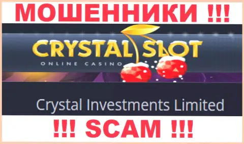 Компания, владеющая жуликами CrystalSlot Com - это Crystal Investments Limited