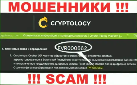 Cryptology показали на сайте лицензию на осуществление деятельности компании, но это не мешает им отжимать средства