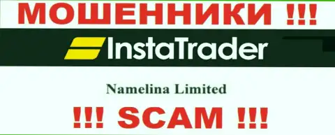 Юридическое лицо организации Инста Трейдер - это Namelina Limited, инфа позаимствована с официального ресурса