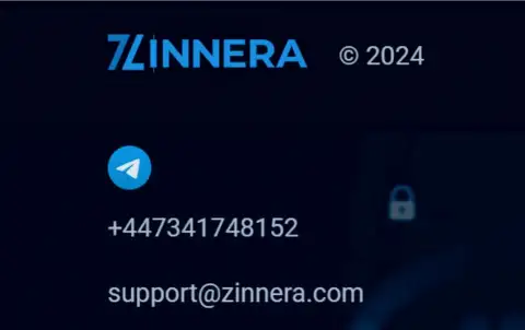 Контактные сведения биржи Zinnera Com