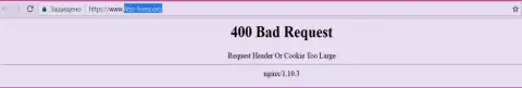 Официальный веб-сервис дилингового центра Фибо Груп Лтд некоторое количество суток недоступен и выдает - 400 Bad Request (неверный запрос)