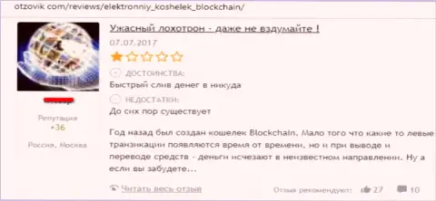 Blockchain - это жульнический крипто кошелек, в котором кровно нажитые пропадают насовсем (неодобрительный объективный отзыв)